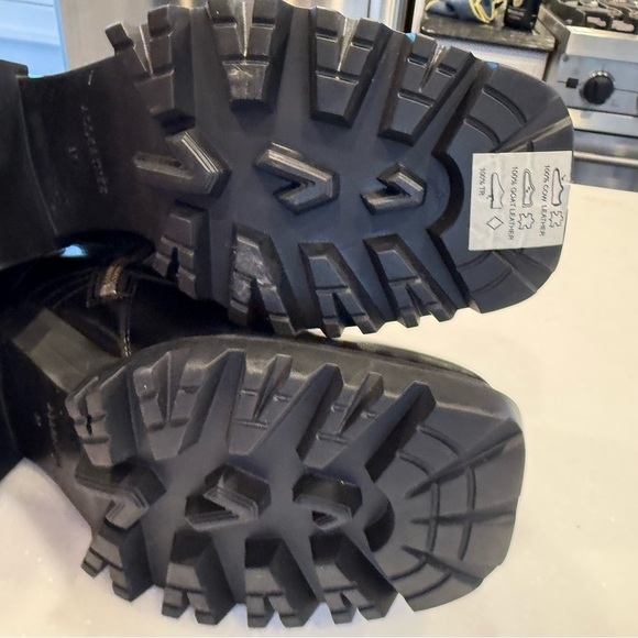 ALLSAINTS INDIGO Lace Up High Heel Combat Boots BLACK PATENT LEATHER US 8 EU 38 - Picture 14 of 15